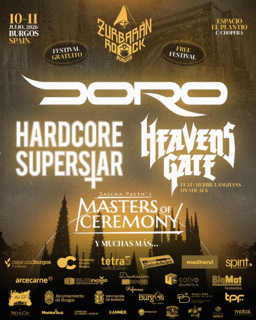 ZURBARÁN ROCK BURGOS ANUNCIA, POR PRIMERA VEZ EN ESPAÑA, LA VISITA DE HEAVEN'S GATE Y SASCHA PAETH’S MASTER OF CEREMONY.