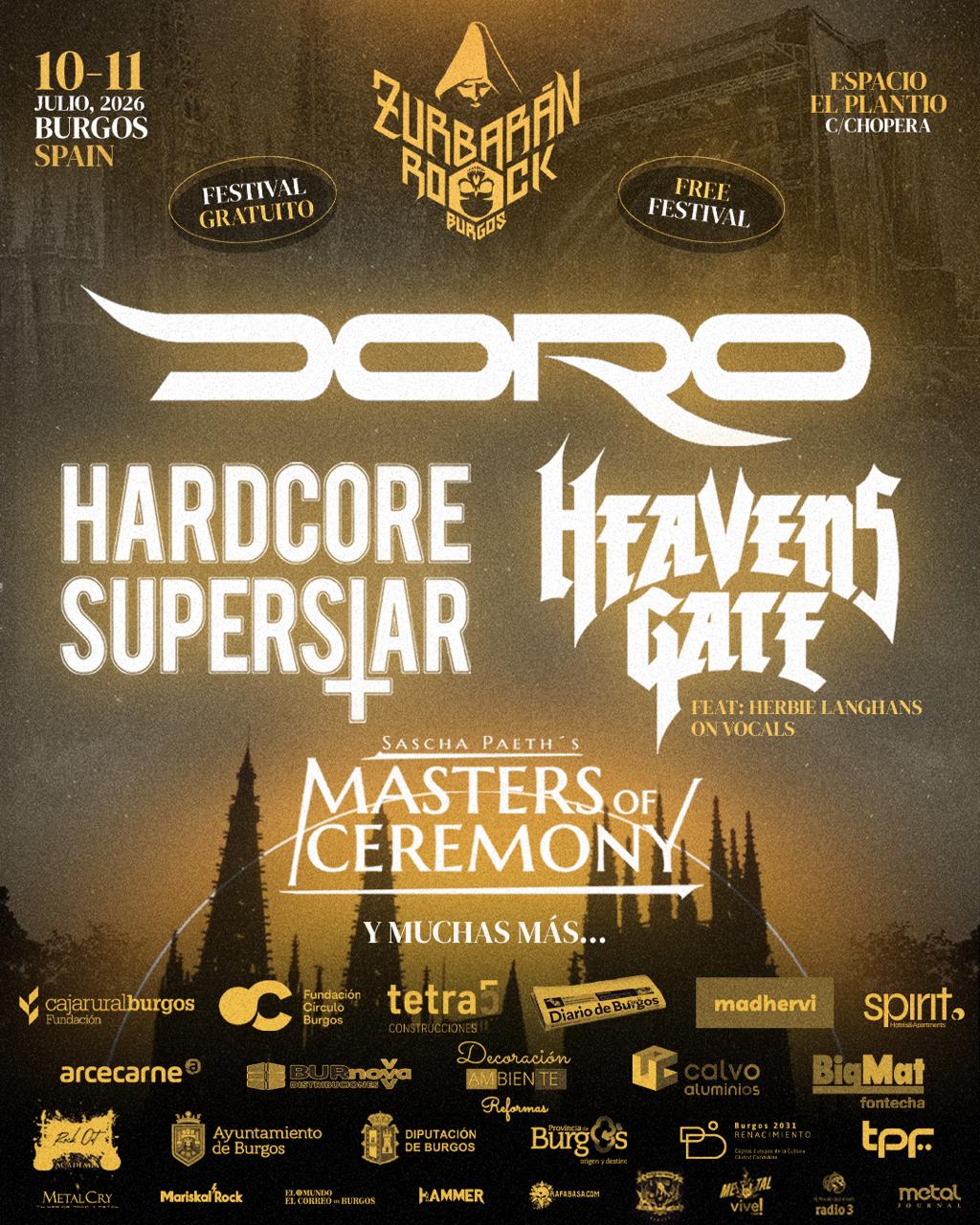 ZURBARÁN ROCK BURGOS ANUNCIA, POR PRIMERA VEZ EN ESPAÑA, LA VISITA DE HEAVEN'S GATE Y SASCHA PAETH’S MASTER OF CEREMONY.