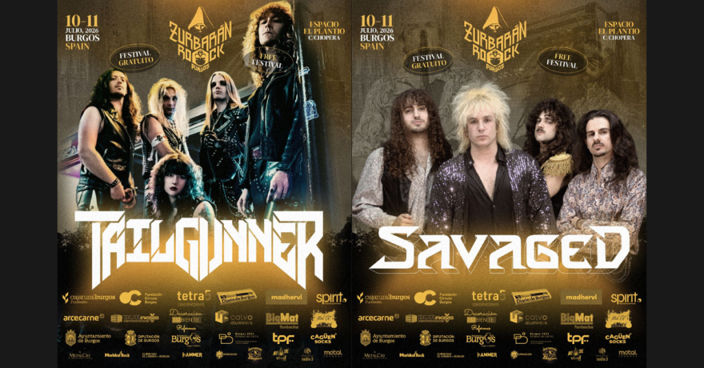 JUVENTUD Y ENERGÍA: TAILGUNNER Y SAVAGED DESATAN LA FURIA DEL HEAVY METAL EN ZURBARÁN ROCK BURGOS 2026.