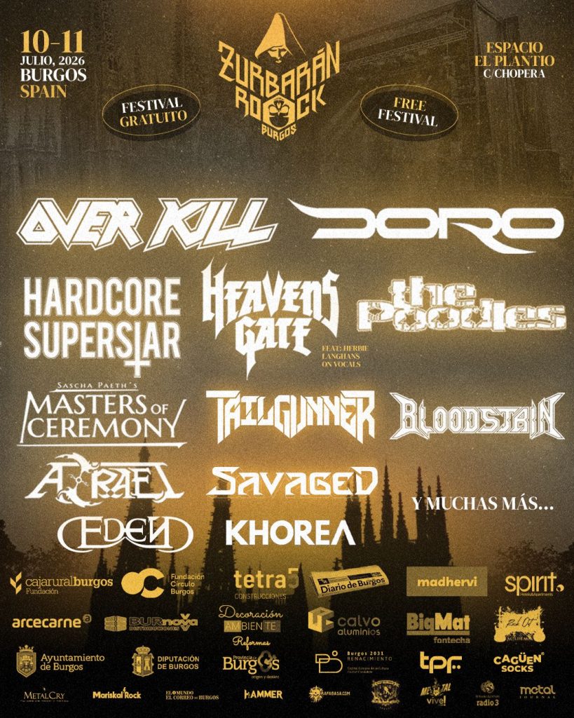 OVERKILL ENCABEZARÁ UNA DE LAS JORNADAS DEL FESTIVAL GRATUITO ZURBARÁN ROCK BURGOS 2026